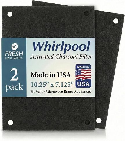 2 قطعة من فلتر استبدال الفحم في الميكروويف - مقاس عالمي يناسب OTR فريجيدير Whirlpool GE LG Maytag KitchenAid Appliances - الكربون المنشط للرائحة in Kuwait