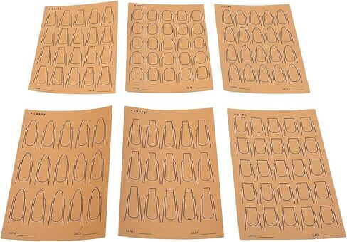 Nail Art Training Cards, 6 Shapes, 2 Reusable Pvc Sheets (6 Kraft in Saudi Arabia