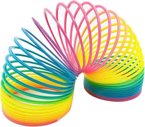 4.2 Inch Giant Sequin Color Rainbow Coil Spring Toy,Classic Magic Spring Decompression Toys,Stair Toys for Children in Kuwait