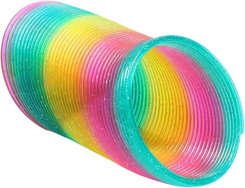 4.2 Inch Giant Sequin Color Rainbow Coil Spring Toy,Classic Magic Spring Decompression Toys,Stair Toys for Children in Kuwait