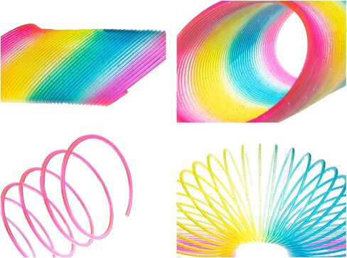 4.2 Inch Giant Sequin Color Rainbow Coil Spring Toy,Classic Magic Spring Decompression Toys,Stair Toys for Children in Kuwait