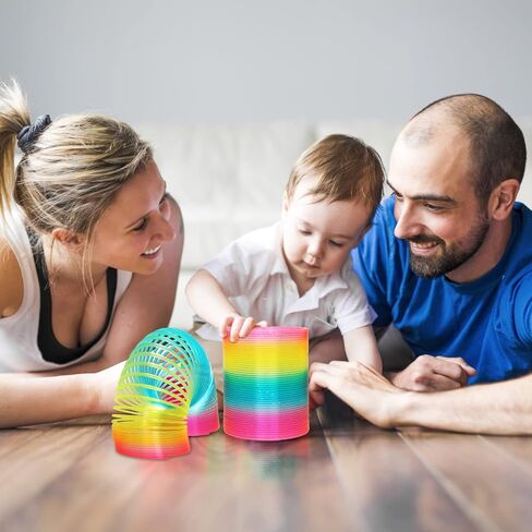 4.2 Inch Giant Sequin Color Rainbow Coil Spring Toy,Classic Magic Spring Decompression Toys,Stair Toys for Children in Kuwait