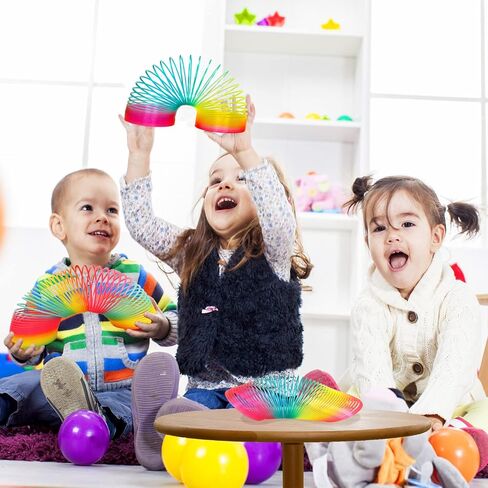 4.2 Inch Giant Sequin Color Rainbow Coil Spring Toy,Classic Magic Spring Decompression Toys,Stair Toys for Children in Kuwait