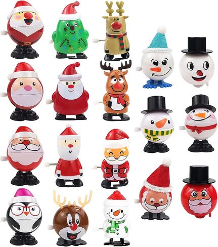 ZGWJ 18 Pcs Christmas Wind Up Toys, Educational Walking Clockwork Jump Funny Toys Party Gifts Party Favors Stocking Stuffers for Children Kids Boys Girls Toddlers in Kuwait