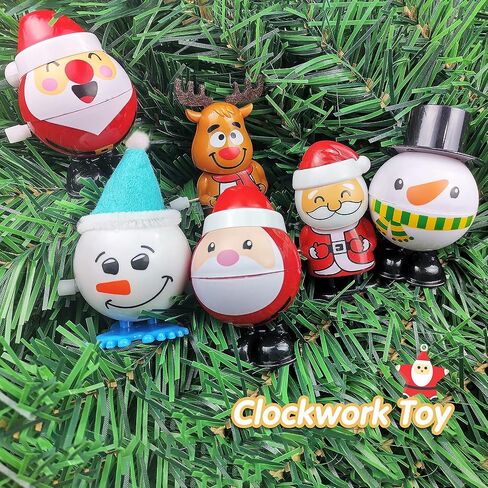 ZGWJ 18 Pcs Christmas Wind Up Toys, Educational Walking Clockwork Jump Funny Toys Party Gifts Party Favors Stocking Stuffers for Children Kids Boys Girls Toddlers in Kuwait