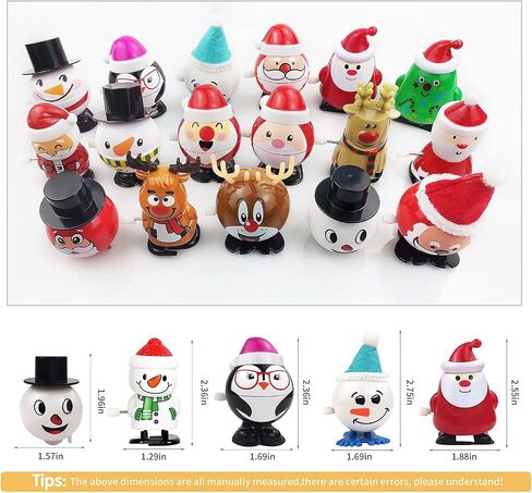 ZGWJ 18 Pcs Christmas Wind Up Toys, Educational Walking Clockwork Jump Funny Toys Party Gifts Party Favors Stocking Stuffers for Children Kids Boys Girls Toddlers in Kuwait