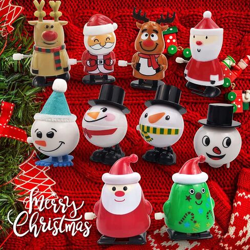ZGWJ 18 Pcs Christmas Wind Up Toys, Educational Walking Clockwork Jump Funny Toys Party Gifts Party Favors Stocking Stuffers for Children Kids Boys Girls Toddlers in Kuwait
