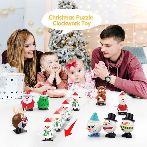 ZGWJ 18 Pcs Christmas Wind Up Toys, Educational Walking Clockwork Jump Funny Toys Party Gifts Party Favors Stocking Stuffers for Children Kids Boys Girls Toddlers in Kuwait