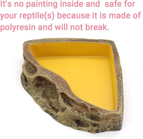 Reptile Feeder Resin Bowl Amphibian Reptile Bowl for Lizard Gecko Bearded Dragon Turtle in Kuwait