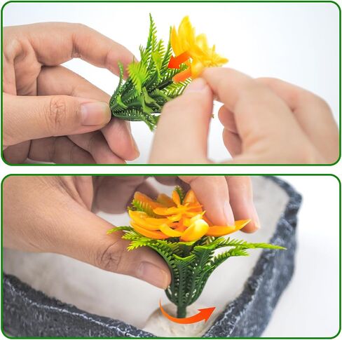 Reptile Corner Food Bowl Water Dish,Snake Feed Dish with Artificial Plant Reptile Water Bowl Terrariums for Bearded Dragon Tortoise Chameleon Hermit Crabs Turtle Leopard Gecko Frog in Kuwait