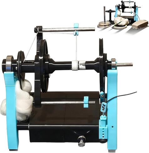 Electric Yarn Spinner Kit, Mini Spinning Wheel with Pedal, Adjustable Speed, Forward & Reverse for Spinning Wool, Cotton, Silk, and Other Fibers in Saudi Arabia