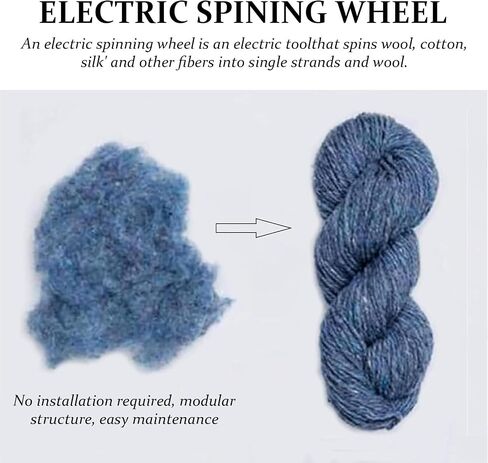 12V Electric Wheel with Adjustable Speed, 800 RPM, Forward/Reverse Rotation, 3 Spools Included, Perfect for Yarn, Wool, Silk, Fiber & Weaving Projects in Saudi Arabia