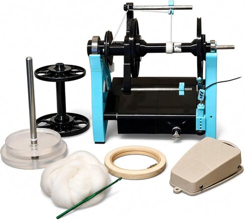 Electric Yarn Spinner Kit with Forward & Reverse Gears for Wool, Cotton, Silk - Adjustable DIY Fiber Arts and Crafts Tool in Saudi Arabia