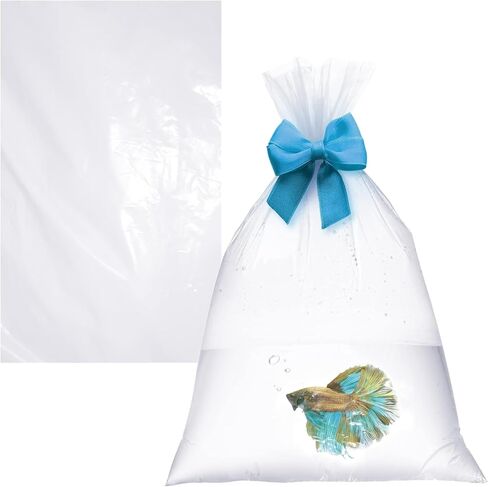 APQ Clear Plastic Fish Bags for Live Fish, 6 x 12 Inch. Pack of 100 Polyethylene Live Fish Shipping Bags. 2 Mil Thick Aquarium Fish Bags. Durable Fish Transport Bags. Plastic Bags for Fish Transport in Kuwait