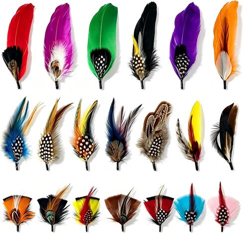 20Pcs Colorful Natural Hat Feathers Assortment in Kuwait