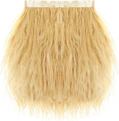 SOGUGOM 1.5Ply Black Ostrich Feather Trim, 4 Inch 2 Yards in Kuwait