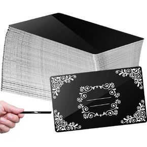 weparmeety 86 x 54 x 0.45 mm 40 Pcs Metal Engraving Blanks Aluminum Sheet Laser Engraving Business Card Multipurpose DIY Gift Cads (Black) in Kuwait