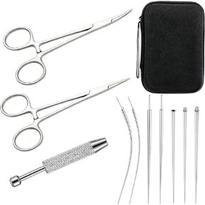 Pliers Piercing Ball Grabber Tool Forceps Set for Changing Jewelry with Bag in Kuwait