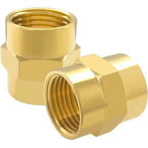 Hooshing 10PCS 1/8" x 1/8" NPT Female Coupler Brass Pipe Fitting Hex Coupling for Industry Oil Fuel in Saudi Arabia