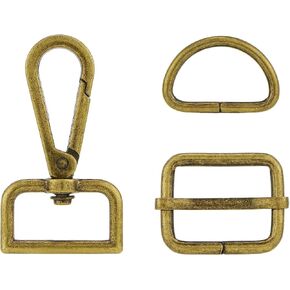 DEVPSISR 15pcs Bag Hardware Swivel Snap Hooks,Tri-glide Slide Buckles,D Rings for Purse and Bag Making in Kuwait
