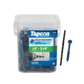 TAPCON 1/4 بوصة × 3-1/4 بوصة مثبت برغي رأس غسالة سداسي 150 قيراط، أزرق in Kuwait