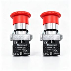 Liberty 22mm NC مفتاح زر إيقاف الطوارئ للفطر الأحمر 600 فولت 10 أمبير ZB2-BE102C (2 قطعة) in Kuwait