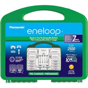 Eneloop Panasonic KJ17MCC82A Power Pack, 8AA, 2AAA, 2 C Adapters, 2 D Adapters, Advanced Individual Battery Charger and Plastic Storage Case in Saudi Arabia