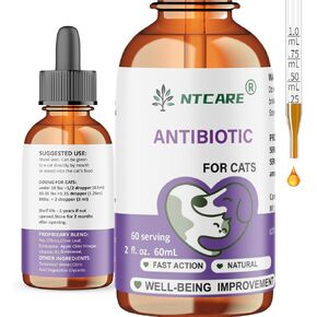 Natural Antibiotic Pet Supplements for Cats, Fish Flavour, 2 Fl Oz, 1 Pack in Kuwait