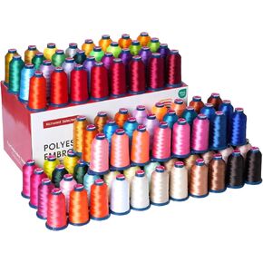 Poolin Embroidery Machine Thread Richword Selected 60 Colors 40WT (108D/2) Polyester Thread Kit Each Cone 4000M (4374Y) in Saudi Arabia