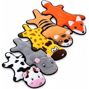 Dog Toys 5 Pack No Stuffing Squeaky Plush Toys with Crinkle Paper, Interactive Chew Toys for Small Medium Dogs, Pet-Safe Animal Set in Kuwait