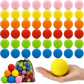 48 Pcs Soft Foam Balls Bulk, Lightweight 2.4 Inch Mini Assorted Colors Sponge Foam Balls with Storage Bag Safe Indoor Play Toy for Birthday Party Favors, Goodie Bag Filler Gifts in Kuwait