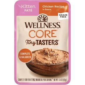 Wellness CORE Tiny Tasters Minced Kitten Wet Cat Food, Natural, Protein Rich, Grain Free, Chicken Recipe, 1.75 oz, Pack of 12 Pouches in Kuwait