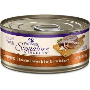 Wellness CORE Signature Selects Shredded Adult Canned Wet Cat Food, Natural, Protein Rich, Grain Free, Chicken and Quail Egg Entrée Recipe, 2.8 oz, Pack of 12 Cans in Kuwait