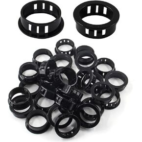 50 Pcs Black Snap Bushing 0.85" Mounting Dia Nylon Snap in Cable Hose Bushing Grommet Protectors SB-22 in Saudi Arabia