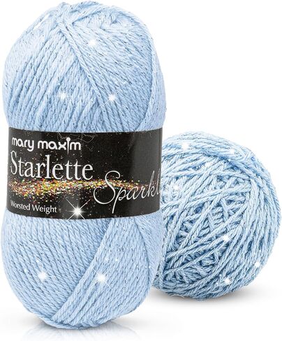 Mary Maxim Starlette Christmas Sparkle Yarn, Soft Acrylic Yarn, 196 Yards in Kuwait
