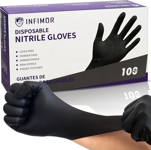 Powder-Free Nitrile Exam Gloves 3 Mil Non-Sterile Disposable Nitrile Gloves Latex Free Cleaning Gloves Food Prep Cooking Gloves in Kuwait