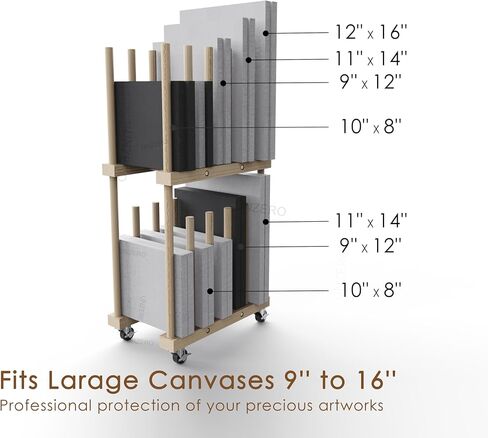 Art Storage Rack - Canvas & Paper Storage Stand with Handle & Caster Wheels for Art Studios & Gallery in Saudi Arabia