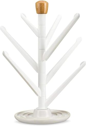 Full Circle Branch Out, Upright Kitchen Drying Rack, Ceramic Base, Perfect for Bottles, Dishcloths, and Bags in Saudi Arabia
