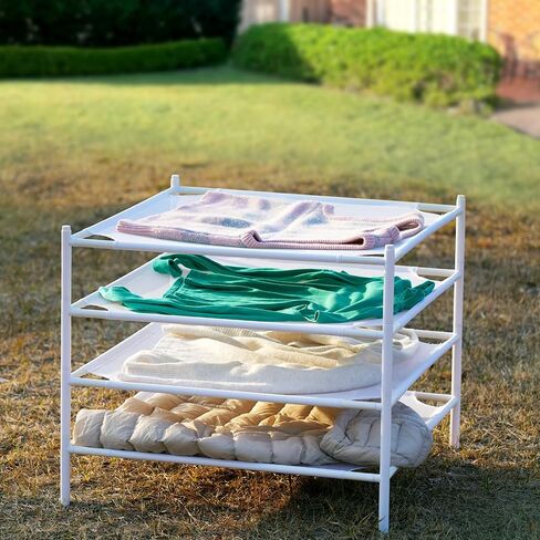4-Layer Stackable Laundry Drying Rack, Mesh Clothes Drying Rack, Great for Sweaters, Wool, Herbs & More in Kuwait
