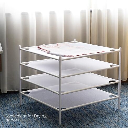 4-Layer Stackable Laundry Drying Rack, Mesh Clothes Drying Rack, Great for Sweaters, Wool, Herbs & More in Kuwait