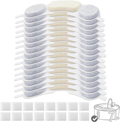 16 حزمة مرشحات استبدال مياه الكلب متوافقة مع Smartoo 7L / 236oz / 1.8GAL FESTER FESTAL FOUNTAIN FOUNTAIN ، PET DOG FOUNTAIN FILTER ، 16 Filters + 16 Sponge in Kuwait