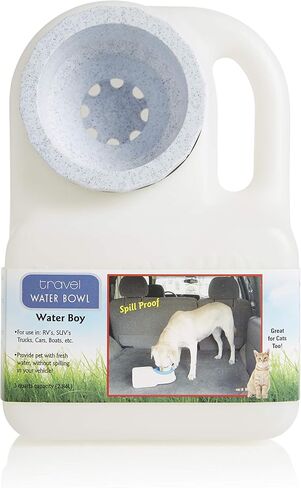 Lixit® Water Boy Portable Travel Dog Bowl - 3 Quart Spill Free Self Filling Pet Water Bowl - Made in USA (White, 1 Pack) in Kuwait