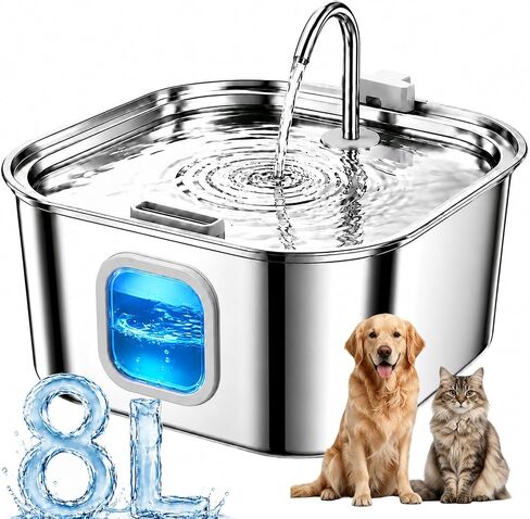 Dog Water Fountain for Large Dogs, 8L/270oz Stainless Steel Dog Bowl in Saudi Arabia