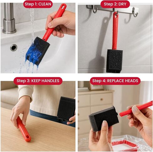 Mister Rui 1.5 Inch Replaceable Foam Paint Brush Set in Kuwait
