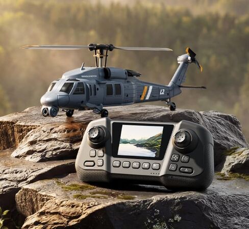 L2 RC Helicopter - Remote Control Helicopters for Adults with Camera,Drone, 8K Aerial Photography,1/33 Scale 2.4G 4CH Gyro Stabilized Aircraft with Hold & Optical Flow in Saudi Arabia
