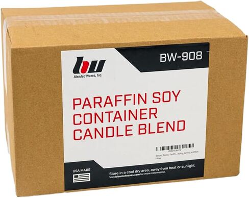 Blended Waxes, Inc. Soy Paraffin Blend Bulk Wax for Candle Making, Single Pour, Easy to Use Pastilles, Odorless & Premium Mix of Paraffin & Soy Wax 10 lbs, White in Saudi Arabia
