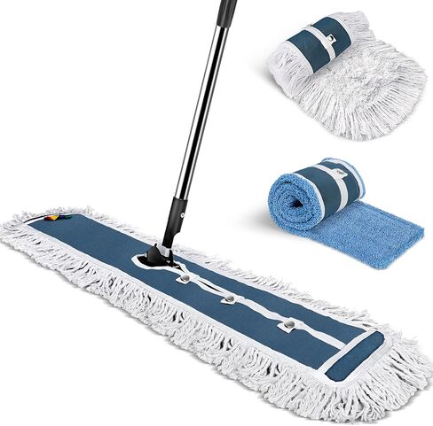 MASTERTOP Looped-End String Wet Mop,Heavy Duty Cotton Mop,Commercial Industrial Floor Mop with 2 String Mop Heads for Floor Cleaning in Kuwait