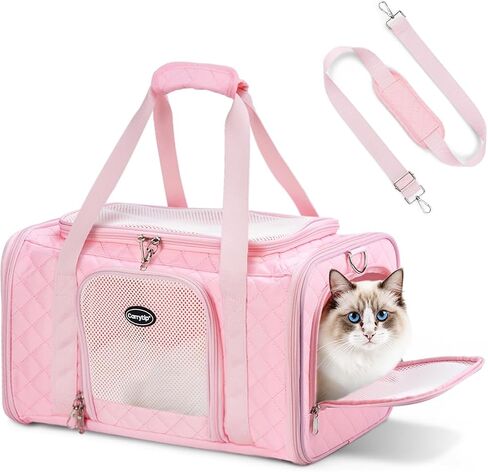 Cat Carrier Airline Approved, Soft Pet Carrier, 17x11x9.5 in, Pink in Saudi Arabia