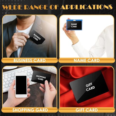 weparmeety 86 x 54 x 0.45 mm 40 Pcs Metal Engraving Blanks Aluminum Sheet Laser Engraving Business Card Multipurpose DIY Gift Cads (Black) in Kuwait