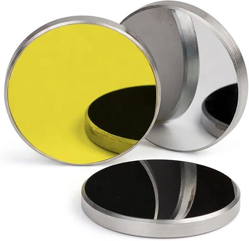 Gold Plated Silicon Si Reflective Mirror 25mm for CO2 Laser Engraving Cutting Machine | High Reflectivity Gold-Plated Reflector Lens Replacement for 40W-400W K40 Laser Cutter in Saudi Arabia